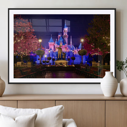 79435-MGC-FP-36x24_Black-Disney Castle Wall Art Canvas Print, Framed Magic Kingdom Art Picture Print, Disney World Perfect Child Room Decor Artwork