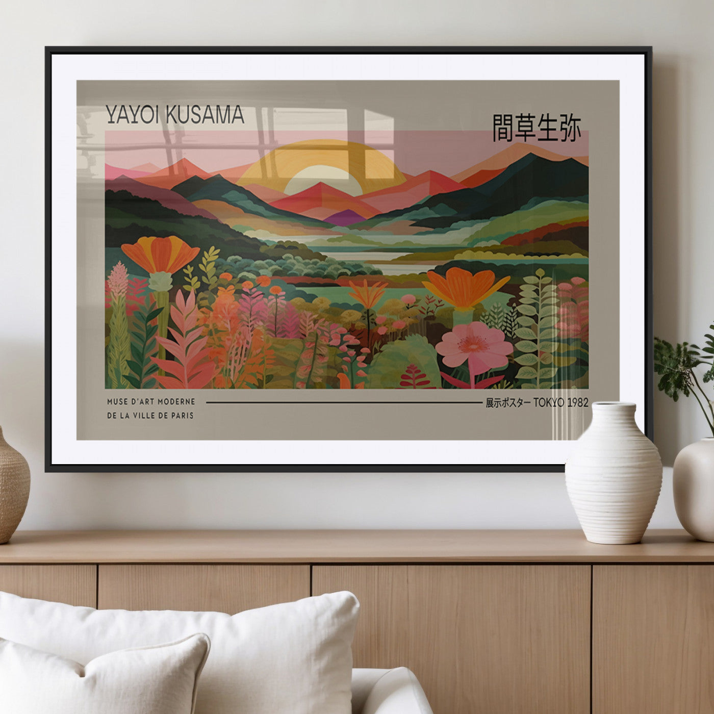 17753-MGV-CV-36X24-Floral Sunset Landscape Wall Art – Panoramic Nature Canvas Print, Vibrant Botanical Artwork for Living Room, Bedroom, Office, or