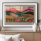 18304-MGV-CV-36X24-Sunset Mountain Landscape Wall Art – Panoramic Abstract Nature Canvas Print, Vibrant Wall Decor for Living Room, Bedroom, Office,