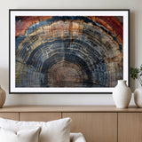 63519-MGC-FP-36x24_Black-Tree Ring Wall Art – Rustic Nature Wood Grain Canvas Print, Abstract Natural Texture Artwork Poster for Living Room, Bedroom,