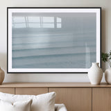 47814787-MGV-CV-36X24-Ocean Waves Wall Art Canvas Print, Framed Solo Surfer Art Picture Print, Wave Lines Perfect Minimalist Ocean Decor Artwork
