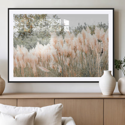 21826392-MGV-CV-36X24-Pampas Grass Wall Art Canvas Print, Framed Soft Pampas Art Picture Print, Pastel Grasses Perfect Soft Neutral Boho Decor Artwork