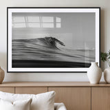 24029476-MGC-FP-36x24_Black-Black Wave Wall Art Canvas Print, Framed Abstract Surf Art Picture Print, Minimalist Ocean Perfect Minimalist Coastal Decor