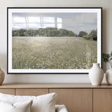43258946-MGV-CV-36X24-Daisy Field Wall Art Canvas Print, Framed Pastel Flower Art Picture Print, Meadow Bloom Perfect Scandinavian Minimalist Decor