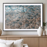 26580287-MGC-FP-36x24_Black-Clear Water Wall Art Canvas Print, Framed Sunlit Ripples Art Picture Print, Ocean Texture Perfect Modern Coastal Decor Artwork