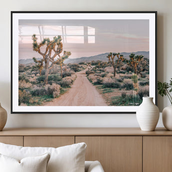 12540952-MGC-FP-36x24_Black-Joshua Tree Park Wall Art Canvas Print, Framed Desert Road Art Picture Print, Sunset Drive Perfect Southwestern Boho Decor Artwork