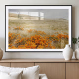 28972262-MGC-FP-36x24_Black-Golden Wildflowers Wall Art Canvas Print, Framed Hills Bloom Art Picture Print, Poppy Meadow Perfect Rustic Nature Decor Artwork