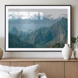 79393816-MGV-CV-36X24-Misty Mountain Wall Art Canvas Print, Framed Cloudy Andean Art Picture Print, Rugged Mountain Perfect Rustic Nature Decor Artwork