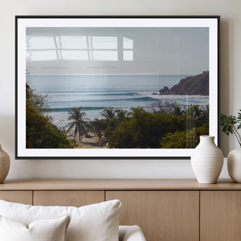 88336640-MGC-FP-36x24_Black-Tropical Beach Scene Wall Art Canvas Print, Framed Coastal Photography Art Picture Print, Ocean Horizon Art Perfect Coastal Boho
