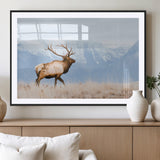 96024025-MGC-FP-36x24_Black-Elk Photography Wall Art Canvas Print, Framed Mountain Wildlife Art Picture Print, Rustic Lodge Decor Perfect Rustic Lodge Decor