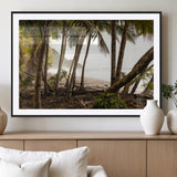 92093951-MGC-FP-36x24_Black-Tropical Jungle Wall Art Canvas Print, Framed Palm Tree Forest Art Picture Print, Coastal Escape Perfect Jungle Retreat Decor