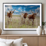 58099948-MGC-FP-36x24_Black-Texas Longhorn Wall Art Canvas Print, Framed Western Decor Art Picture Print, Rustic Farmhouse Perfect Western Farmhouse Decor