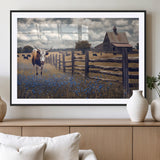 22296025-MGC-FP-36x24_Black-Texas Longhorn Canvas Wall Art Canvas Print, Framed Rustic Barn Wall Art Art Picture Print, Farmhouse Cow Decor Perfect Rustic