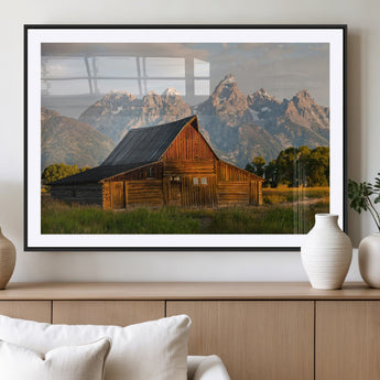 31771014-MGV-CV-36X24-Rustic Barn Wall Art Canvas Print, Framed Western Landscape Art Picture Print, Farmhouse Style Perfect Rustic Farmhouse Decor