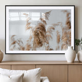 17019393-MGC-FP-36x24_Black-Pampas Grass Wall Art Canvas Print, Framed Neutral Tones Art Picture Print, Minimalist Nature Perfect Boho Minimalist Decor