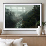 48497565-MGC-FP-36x24_Black-Misty Forest Wall Art Canvas Print, Framed Foggy River Art Picture Print, Moody Landscape Perfect Moody Wilderness Decor Artwork