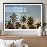 99033771-MGV-CV-36X24-Palm Trees Wall Art Canvas Print, Framed Tropical Vibes Art Picture Print, Coastal Sunset Perfect Coastal Boho Decor Artwork