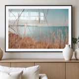36108696-MGC-FP-36x24_Black-Coastal Grass Wall Art – Serene Ocean View Canvas Print, Beach Nature Photography Decor for Living Room, Bedroom, Office or Modern
