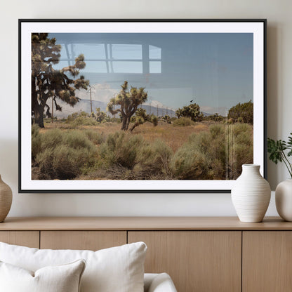 16114018-MGC-FP-36x24_Black-Joshua Tree Wall Art Canvas Print, Framed Desert Landscape Art Picture Print, Mountain Horizon Perfect Southwestern Boho Decor