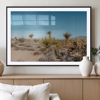 35156165-MGV-CV-36X24-Joshua Tree Wall Art Canvas Print, Framed Desert Landscape Art Picture Print, Warm Earth Tones Perfect Southwestern Minimalist