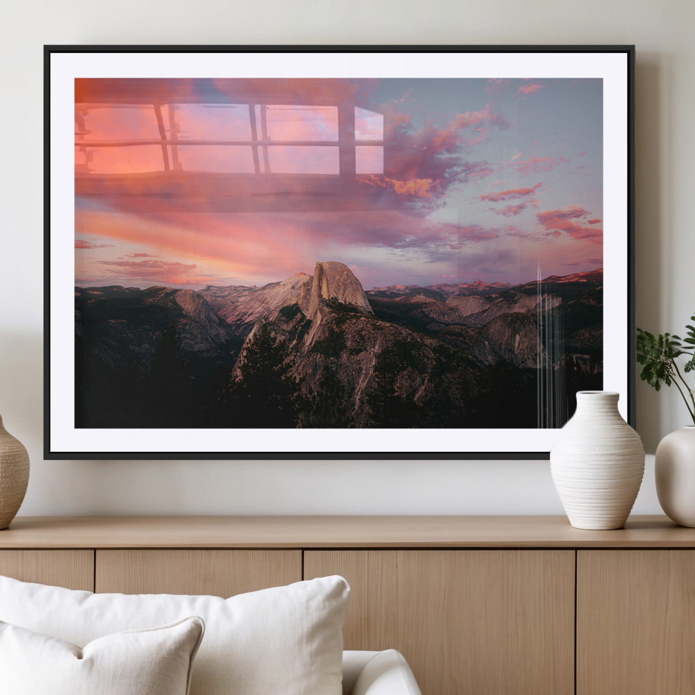 32786115-MGC-FP-36x24_Black-Half Dome Wall Art Canvas Print, Framed Yosemite National Park Art Picture Print, Dramatic Sunset Perfect Adventurous Wilderness