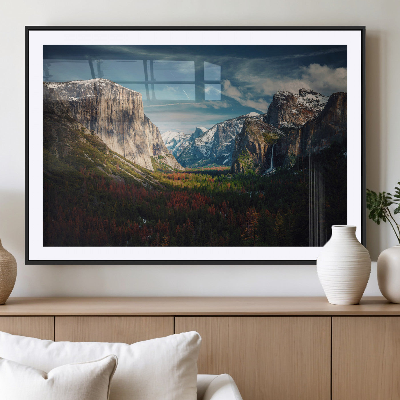 15244033-MGV-CV-36X24-Yosemite National Wall Art Canvas Print, Framed Mountain Landscape Art Picture Print, El Capitan Perfect Rustic Farmhouse Decor