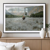 41674074-MGV-CV-36X24-Bison Wall Art – American Buffalo Wildlife Photography Canvas Print, Western Mountain Landscape Artwork Rustic Nature Decor for