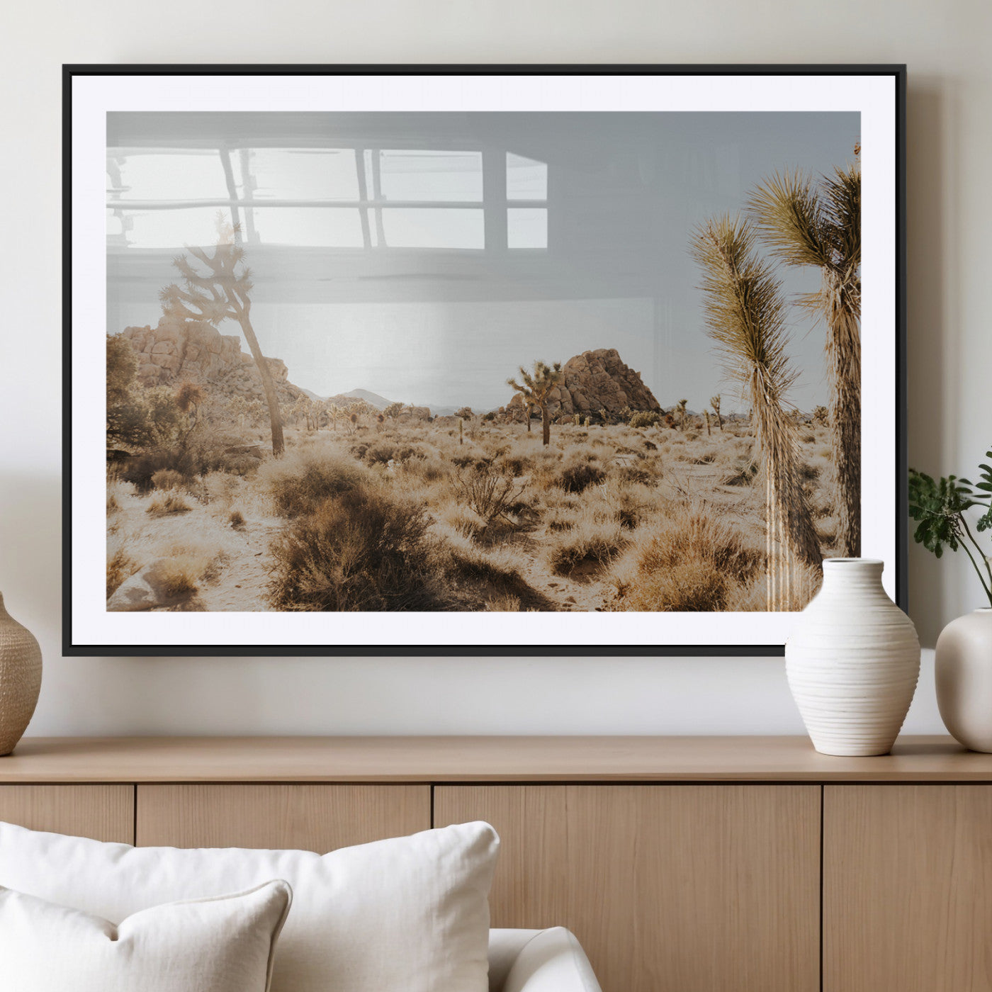 62783269-MGC-FP-36x24_Black-Joshua Tree Wall Art – Desert Landscape Photography Canvas Print, Southwest Nature Artwork Rustic Home Decor for Living Room,