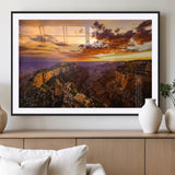 75573843-MGC-FP-36x24_Black-Grand Canyon Sunset Wall Art – Panoramic Canyon Landscape Canvas Print, Dramatic Desert Cliffs Artwork, Nature Inspired Scenic