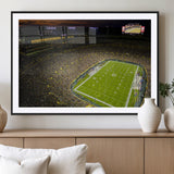 23655234-MGV-CV-36X24-Lambeau Field Stadium Wall Art – American Football Night Game Canvas Print with Packed Crowd and Lights – Sports Decor for Man