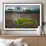 96617112-MGV-CV-36X24-Lambeau Field Wall Art – Green Bay Packers NFL Football Stadium Canvas Print – Game Day Crowd Sports Decor for Man Cave, Bar, or