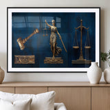 91629053-MGV-CV-36X24-Lady Justice Wall Art – Golden Gavel and Scales Canvas Print, Elegant Legal Office Decor for Lawyers, Judges, Courtroom or Study