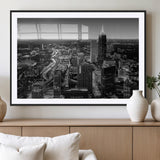 46578567-MGV-CV-36X24-Atlanta Skyline Wall Art – Black and White Cityscape Canvas Print, Modern Urban Night Decor for Office, Living Room, or Apartment