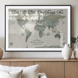 10693204-MGV-CV-36X24-Little By Little One Travels Far Tolkien Quote Blue Green World Map Adventure Wall Art Canvas Print Rustic Wanderlust Travel Decor