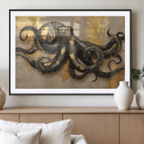57944271-MGC-FP-36x24_Black-Octopus Wall Art – Black and Gold Nautical Canvas Print, Modern Ocean Inspired Artwork with Elegant Detailing, Coastal Marine