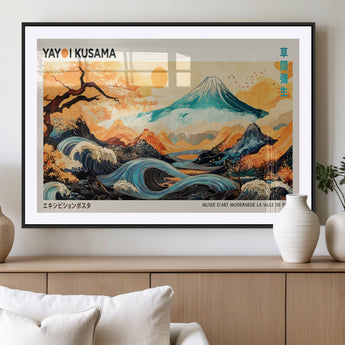 94085549-MGV-CV-36X24-Japanese Wave and Mountain Wall Art – Panoramic Abstract Landscape Canvas Print, Asian Inspired Nature Decor for Living Room,