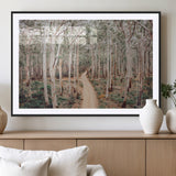 24760563-MGV-CV-36X24-Forest Wall Art – Tranquil Woodland Path Canvas Print, Scenic Nature Photography Decor for Bedroom, Living Room, Office, Cabin or