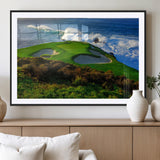 13644055-MGV-CV-36X24-Golf Wall Art – Oceanfront Green Canvas Print, Scenic Coastal Course Photography Decor for Bedroom, Living Room, Office, Sports