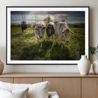 67277447-MGV-CV-36X24-Farmhouse Wall Art – Herd of Cows Canvas Print, Rustic Country Pasture Photography Decor for Bedroom, Living Room, Office, Ranch,