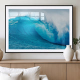 15566-MGC-FP-36x24_Black-Ocean Wave Wall Art Canvas Print, Framed Curling Wave Art Picture Print, Vibrant Surf Wave Perfect Coastal Surf Decor Artwork