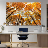 11823-MGV-CV-36X24-Golden Autumn Tree Canopy Wall Art – Stunning Fall Forest Leaves Print, Warm Seasonal Nature Decor for Home, Office or Cabin