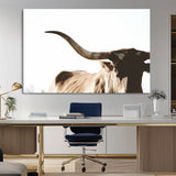 35866-MGV-CV-36X24-Texas Longhorn Wall Art – Rustic Western Bull Canvas Print, Farmhouse Animal Photography Decor for Living Room, Office, or Ranch