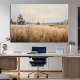 38193-MGV-CV-36X24-Golden Meadow Wall Art – Serene Grassland Landscape Canvas Print, Rustic Nature Decor for Bedroom, Living Room or Farmhouse