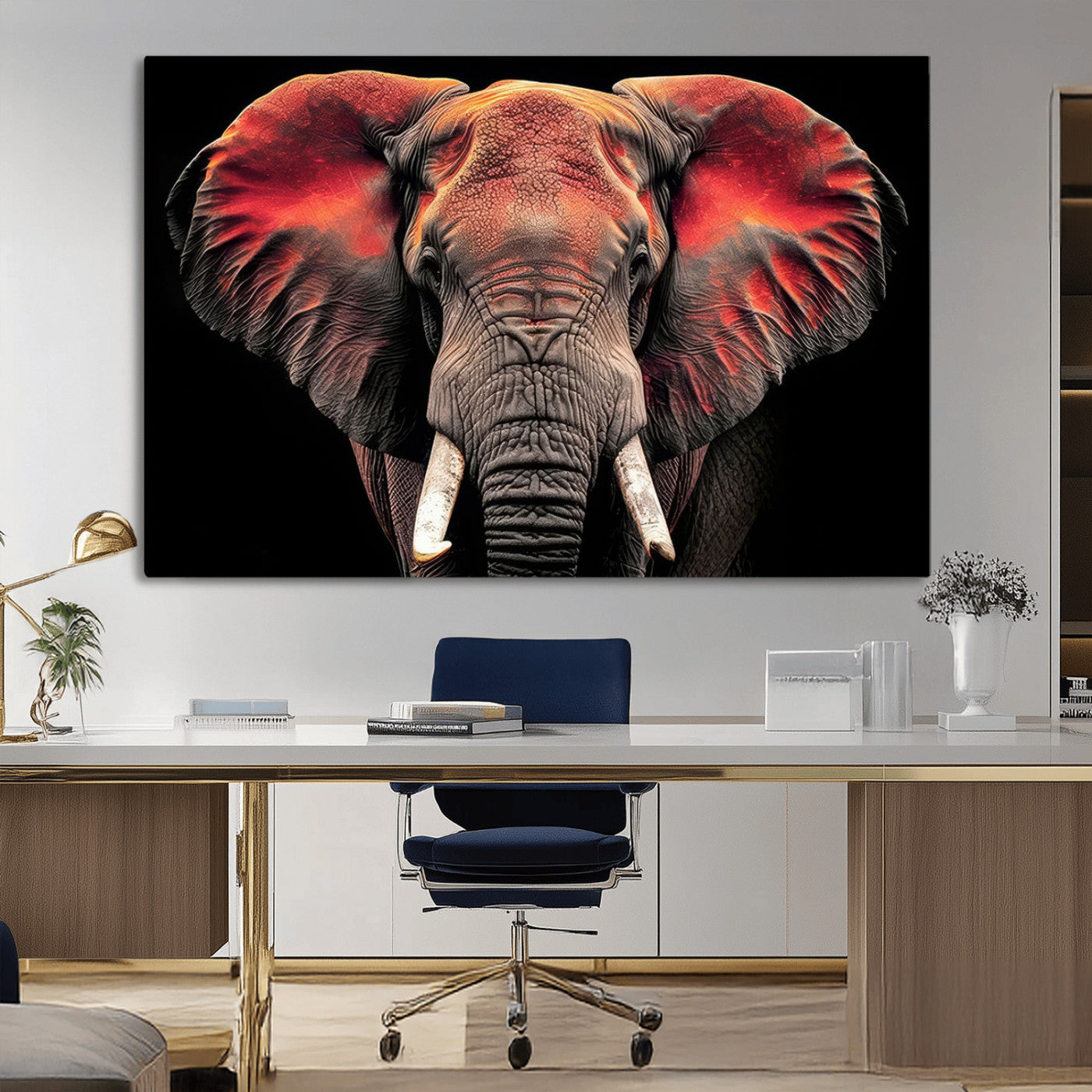54719-MGV-CV-36X24-Elephant Wall Art – Majestic African Elephant Canvas Print, Wildlife Safari Animal Decor for Living Room, Bedroom, Office or Man