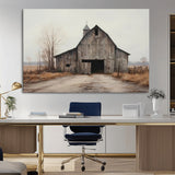 11602-MGV-CV-36X24-Old Barn Wall Art Canvas Print, Framed Rustic Barn Art Picture Print, Old Farmhouse Perfect Rustic Farmhouse Decor Artwork