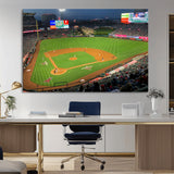 93707-MGV-CV-36X24-Los Angeles Stadium Wall Art Canvas Print, Framed Angel Stadium Field Art Picture Print, Anaheim Stadium Perfect Sports Room Decor