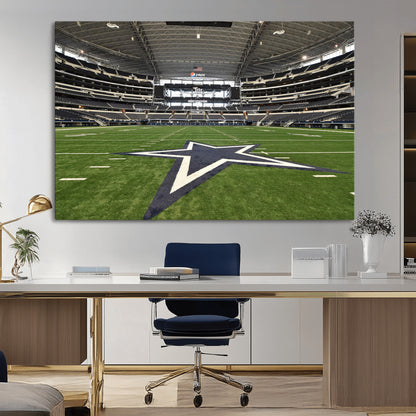 14834-MGV-CV-36X24-Dallas Att Stadium Wall Art Canvas Print, Framed Texas NFL Stadium Art Picture Print, American Football Stadium Perfect Sports