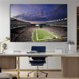 52712-MGV-CV-36X24-Gillette Stadium Field Wall Art Canvas Print, Framed Massachusetts Stadium Art Picture Print, Gillette Stadium Perfect Sport Room