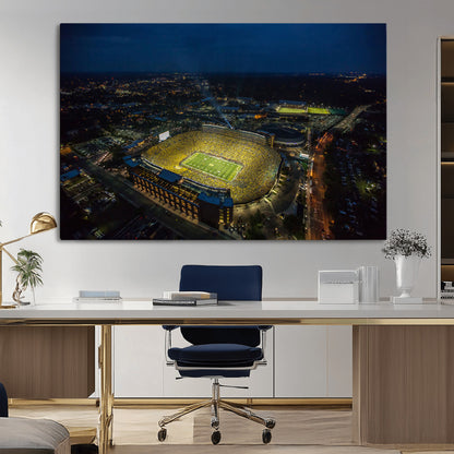 52519-MGV-CV-36X24-Michigan Football Stadium Wall Art Canvas Print, Framed Michigan Stadium Art Picture Print, Michigan Wolverines Field Perfect