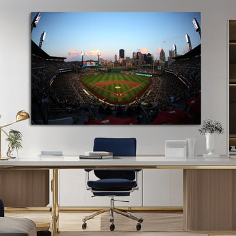 67670-MGV-CV-36X24-PNC Park Stadium Wall Art Canvas Print, Framed Pittsburgh Pirates Stadium Art Picture Print, PNC Park Field Perfect Sport Room